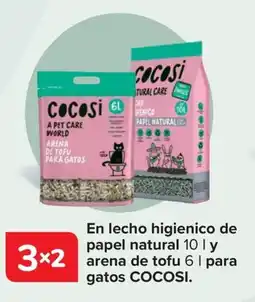 Carrefour COCOSI En lecho higienico de papel natural arena de tofu para gatos oferta