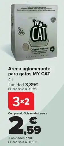 Carrefour MY CAT Arena aglomerante para gatos oferta