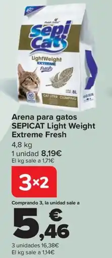 Carrefour SEPICAT Arena para gatos Light Weight Extreme Fresh oferta