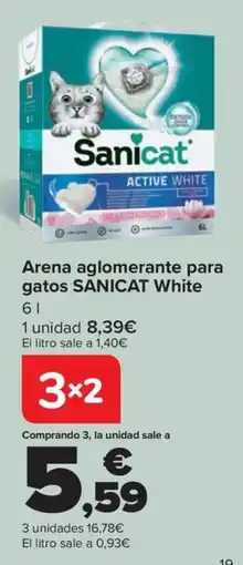 Carrefour SANICAT Arena aglomerante para gatos White oferta