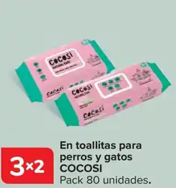 Carrefour COCOSI En toallitas para perros y gatos y pipetas para perros oferta