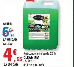 E.Leclerc CLEAN RM Anticongelante verde 20% oferta