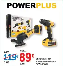 E.Leclerc POWERPLUS Kit atornillador 20 V + herramientas multiusos oferta