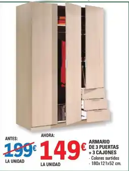 E.Leclerc Armario de 3 puertas +3 cajones oferta