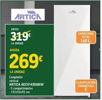 E.Leclerc ARTICA Congelador vertical AECV143550EW oferta