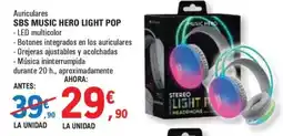 E.Leclerc SBS Auriculares music hero light pop oferta