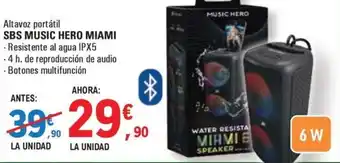 E.Leclerc SBS Altavoz portátil music hero miami oferta