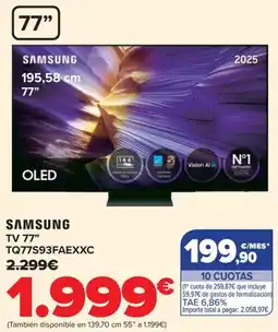 Carrefour SAMSUNG Tv 77" TQ77S93FAEXXC 2.299€ oferta