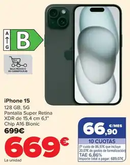 Carrefour iPhone 15 oferta