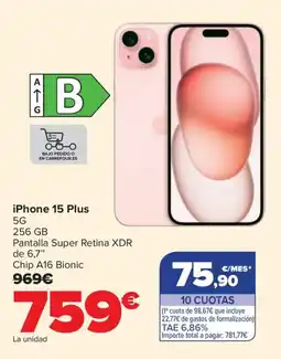 Carrefour iPhone 15 Plus oferta