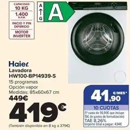 Carrefour HAIER Lavadora HW100-BP14939-S oferta