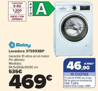 Carrefour BALAY Lavadora 3TS993BP oferta