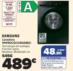 Carrefour SAMSUNG Lavadora WW90CGC04DABEC oferta