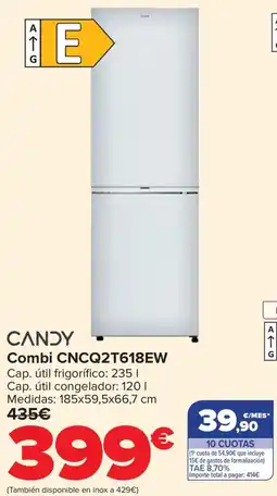 Carrefour CANDY Combi CNCQ2T618EW oferta