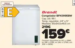 Carrefour BRANDT Congelador BFK099EBW oferta