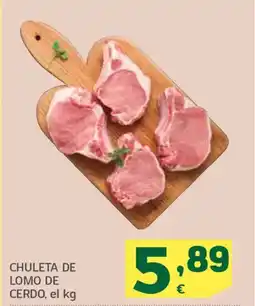 HiperDino Chuleta de lomo de cerdo oferta