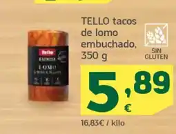 HiperDino TELLO tacos de lomo embuchado oferta
