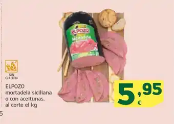HiperDino ELPOZO mortadela siciliana o con aceitunas oferta