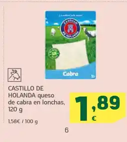 HiperDino CASTILLO DE HOLANDA queso de cabra en lonchas oferta