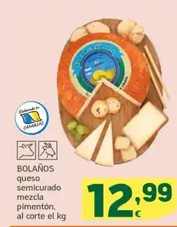 HiperDino BOLAÑOS queso semicurado mezcla pimentón oferta