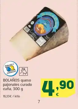 HiperDino BOLAÑOS queso pajonales curado cuña oferta