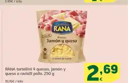 HiperDino RANA tortellini 4 quesos, jamón y queso o raviolli pollo oferta