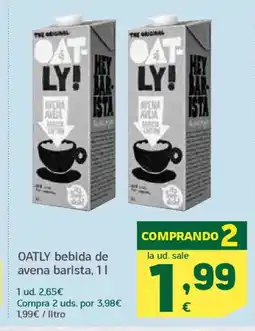 HiperDino OATLY bebida de avena barista oferta
