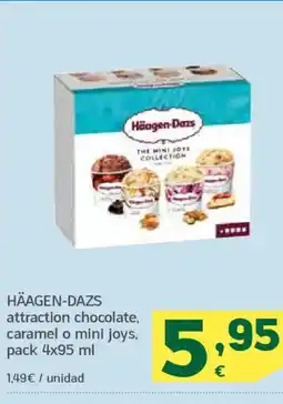 HiperDino HÄAGEN-DAZS attraction chocolate, caramel o mini joys oferta