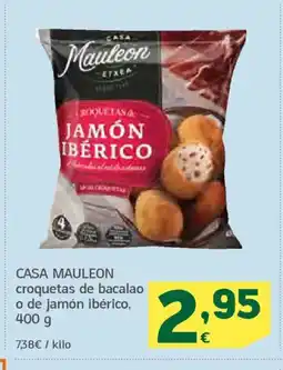 HiperDino CASA MAULEON croquetas de bacalao o de jamón ibérico oferta