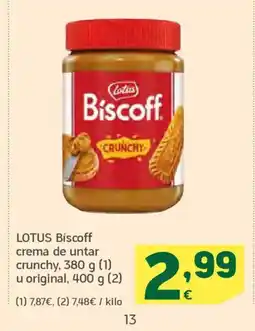 HiperDino LOTUS Biscoff crema de untar 35 crunchy oferta