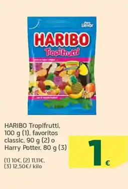 HiperDino HARIBO Tropifrutti, favoritos classic o Harry Potter oferta