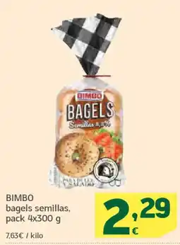 HiperDino BIMBO bagels semillas oferta