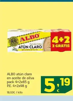 HiperDino ALBO atún claro en aceite de oliva oferta