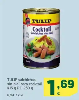 HiperDino TULIP salchichas sin piel para cocktail oferta
