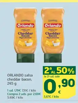 HiperDino ORLANDO salsa cheddar bacon oferta