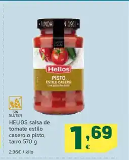 HiperDino HELIOS salsa de tomate estilo casero o pisto, tarro oferta