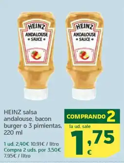 HiperDino HEINZ salsa andalouse, bacon burger o 3 pimientas oferta