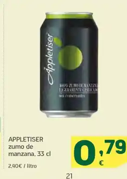 HiperDino APPLETISER zumo de manzana oferta