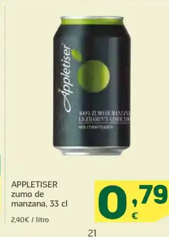 HiperDino APPLETISER zumo de manzana oferta