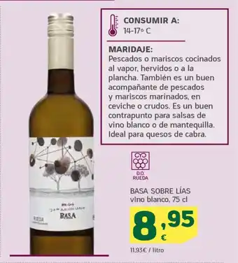HiperDino BASA SOBRE LÍAS vino blanco oferta
