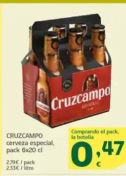 HiperDino CRUZCAMPO cerveza especial oferta