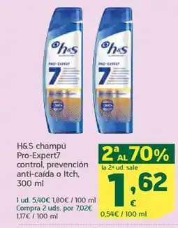 HiperDino H&S champú Pro-Expert7 control, prevención anti-caída o Itch oferta