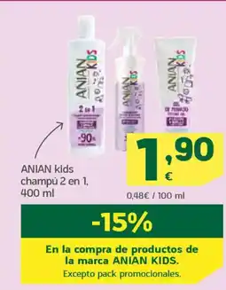 HiperDino ANIAN kids champú 2 en 1 oferta