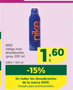 HiperDino NIKE indigo man desodorante, spray oferta