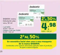 HiperDino BABARIA crema hidratante aloe vera oferta