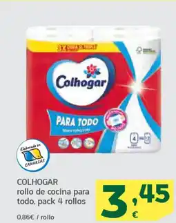 HiperDino COLHOGAR rollo de cocina para todo, pack 4 rollos oferta