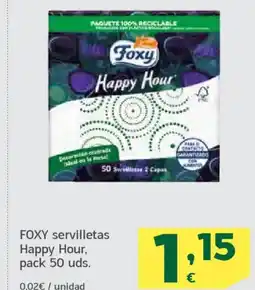 HiperDino FOXY servilletas Happy Hour oferta