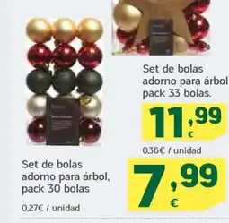 HiperDino Set de bolas adorno para árbol pack 30 bolas oferta