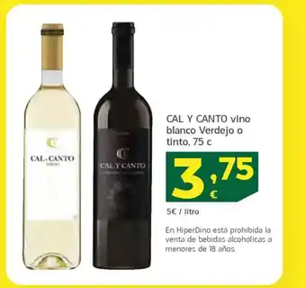 HiperDino CAL Y CANTO vino blanco Verdejo o tinto oferta