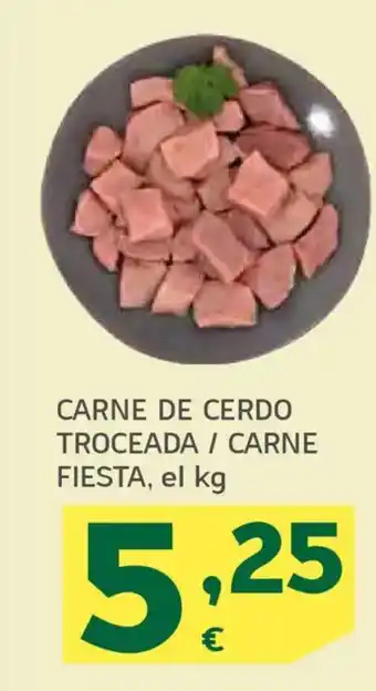 HiperDino Carne de cerdo troceada / carne fiesta oferta